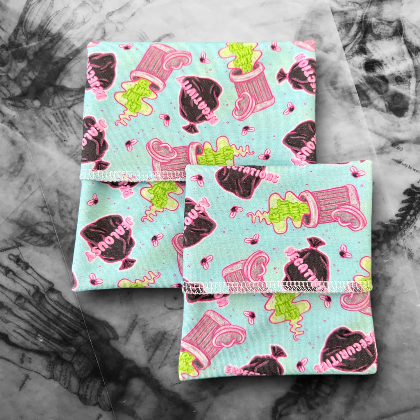 Cloth Pad Wrapper - Bin It (Cotton Lycra)