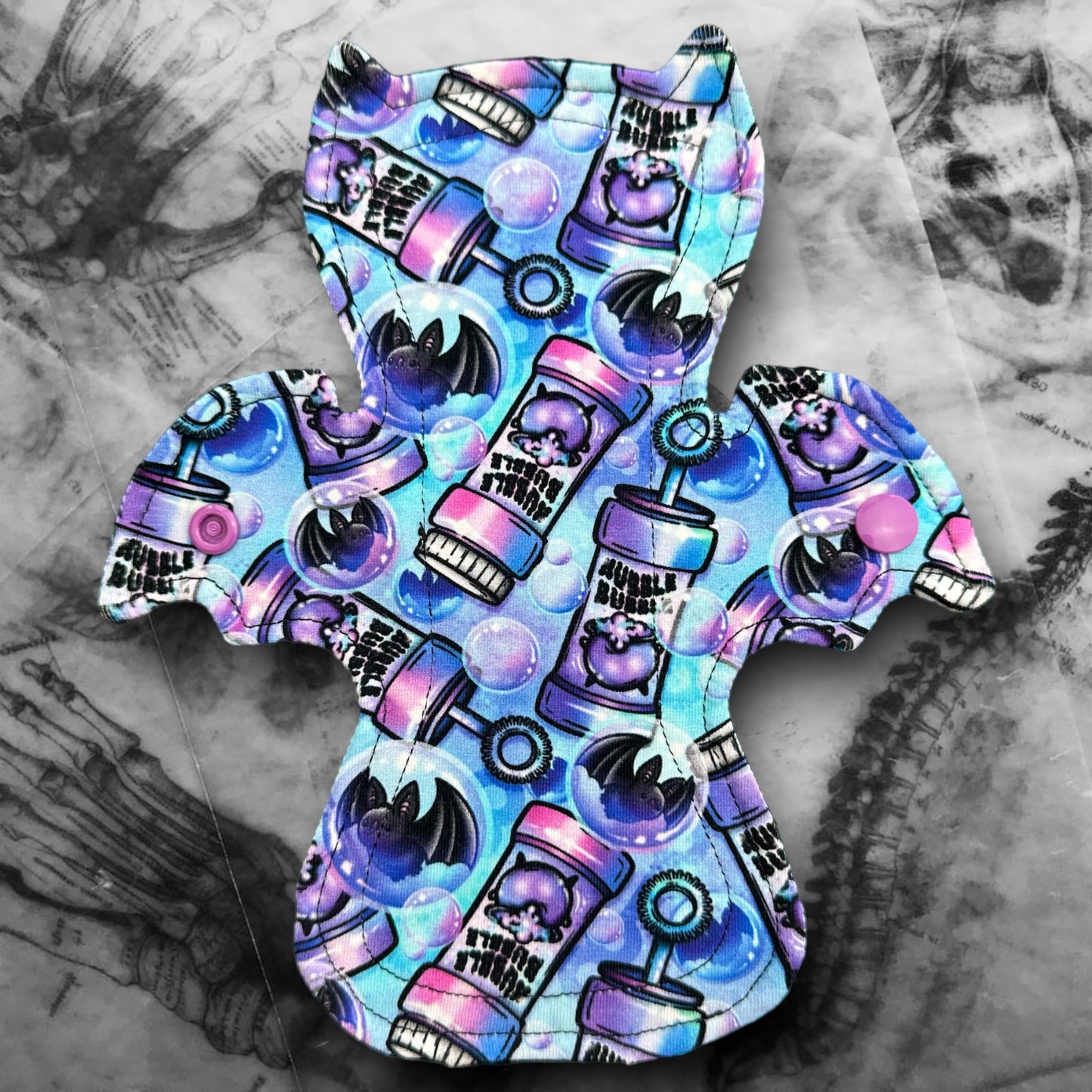 Ozzy Cloth Sanitary Pad - Bat Bubbles (Cotton Lycra)